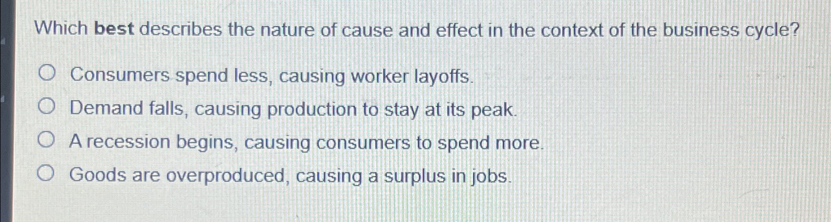 Exploring Cause & Effect In The Business Cycle